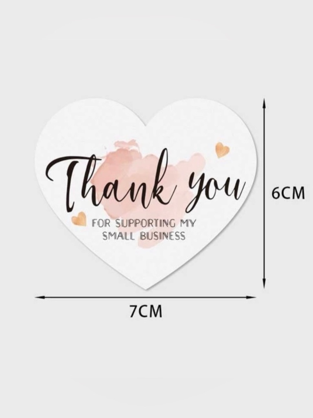 30 Heart Shape Pink Brushstroke Design Thank You Cards - Picture 3 of 4